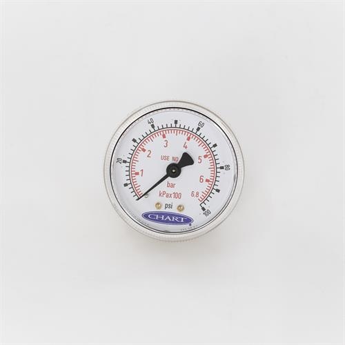 OMS 0-100 fashion Chrome Pressure Gauge Vintage